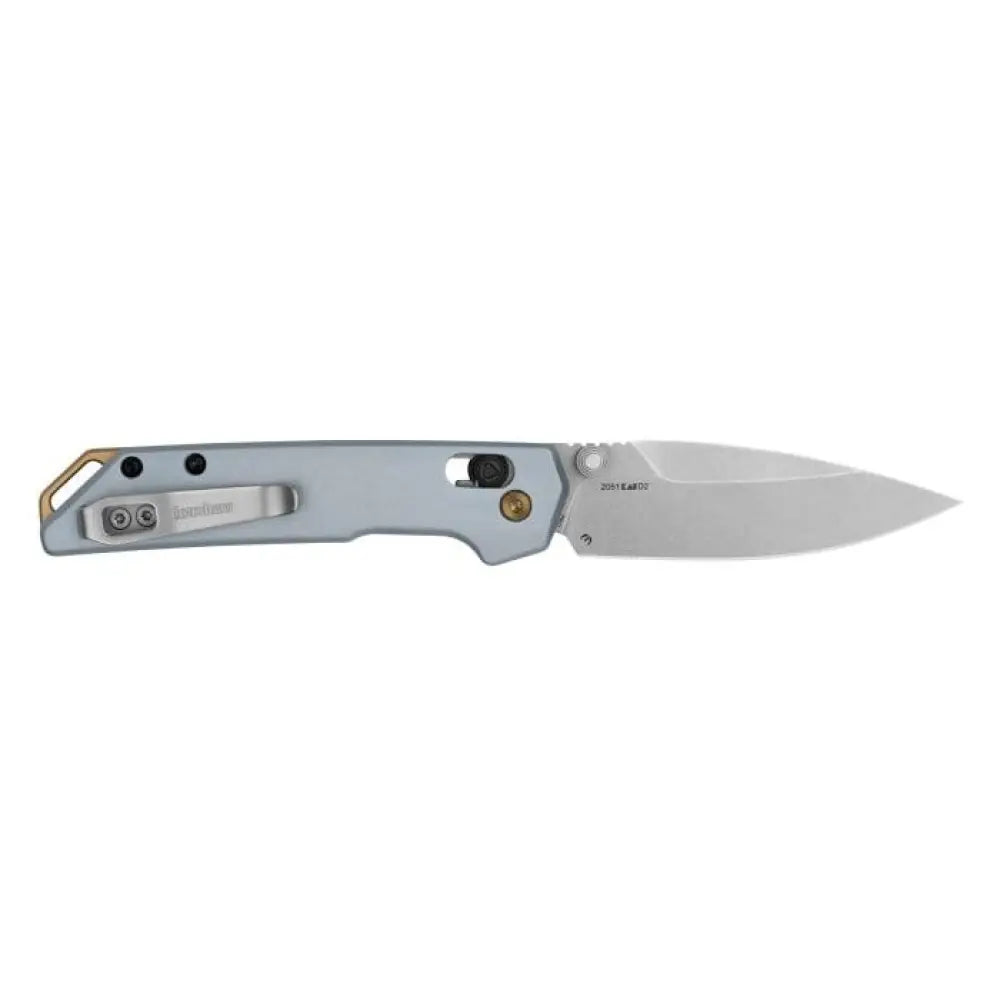 Kershaw Knives Mini Iridium Folding Knife 3’’ Spear Point Blade Ice Blue Buy at Faith and Freedom Outdoors