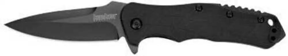 Kershaw Lateral Full Size Folding Drop Point W/recurve Plain Stonewashed 8cr13mov Ss Blade/gray Textured Glass Filled