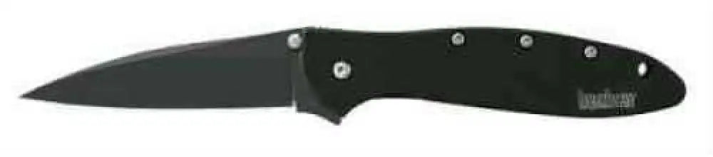 Kershaw Leek 3’’ Assisted Folding Knife Clip Point Plain Edge 14c28n/satin Black Dlc 410 Stainless Thumb Stud/pocket