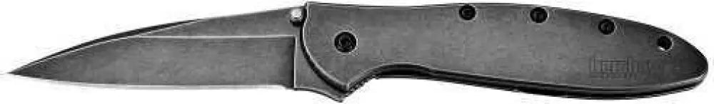 Kershaw Leek Folding Knife/assisted 14c28n Dlc Blackwash Plain Clip Point Thumb Stud/pocket 3’’ 410 Ss - 1660blkw