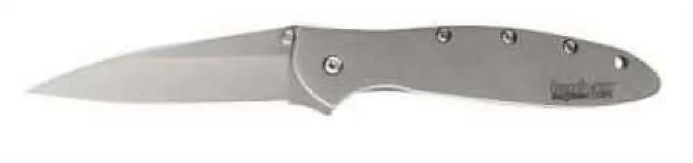 Kershaw Leek Folding Knife/assisted 14c28n/satin Plain Clip Point Thumb Stud/pocket 3’’ Satin 410 Stainless Box 1660