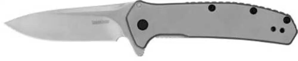 Kershaw Outcome Folding Knife Flipper Assisted Opening Plain Edge 8cr13mov Steel Stonewashed Finish Stainless Hand