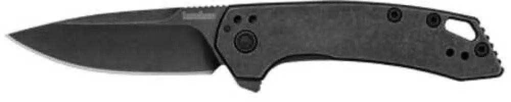 Kershaw Radar Folding Knife Flipper Assisted Opening Plain Edge 8cr13mov Steel Blackwash Finish Stainless Handle 2