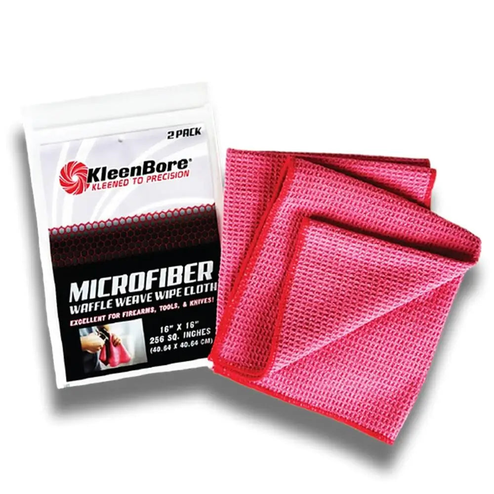 Kleen Bore Cloths & Wipes Kleenbore Waffle Weave Microfiber Red 16x16 Size 2/ct Buy at Faith and Freedom Outdoors