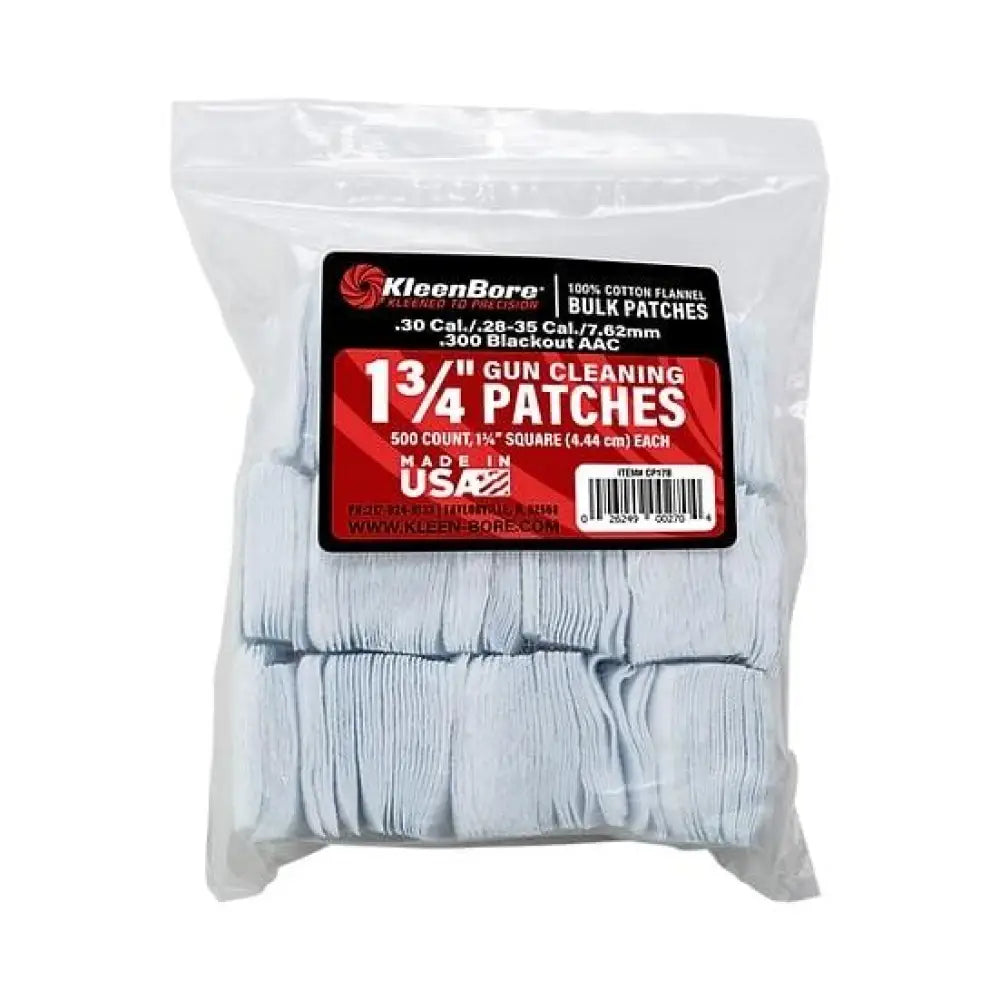 Kleen Bore Gun Cleaning Jags Patch Holders & Patches Kleenbore 1 3/4’’.28-.35 Cal 500/ct Buy at Faith and Freedom