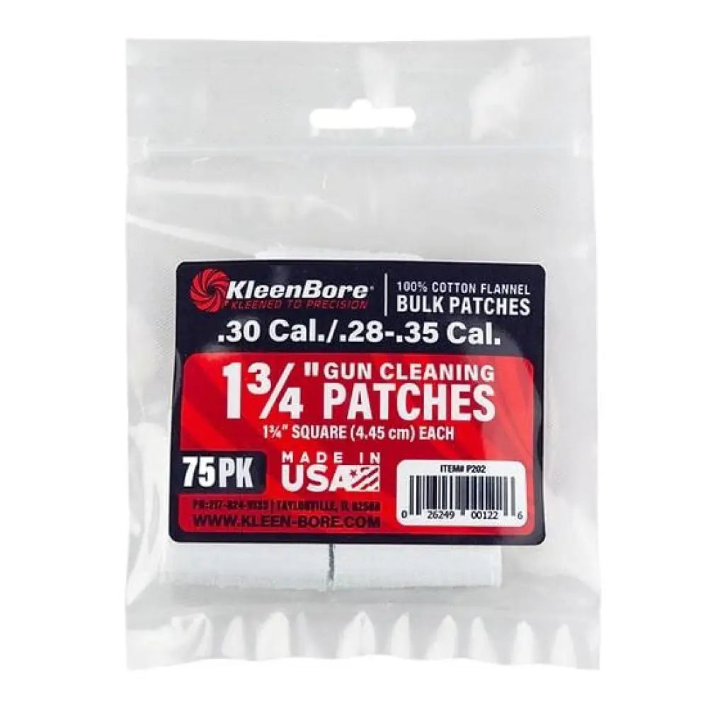 Kleen Bore Gun Cleaning Jags Patch Holders & Patches Kleenbore Cotton 1 3/4’’ Square.28-.35 Cal 75/ct Buy at Faith
