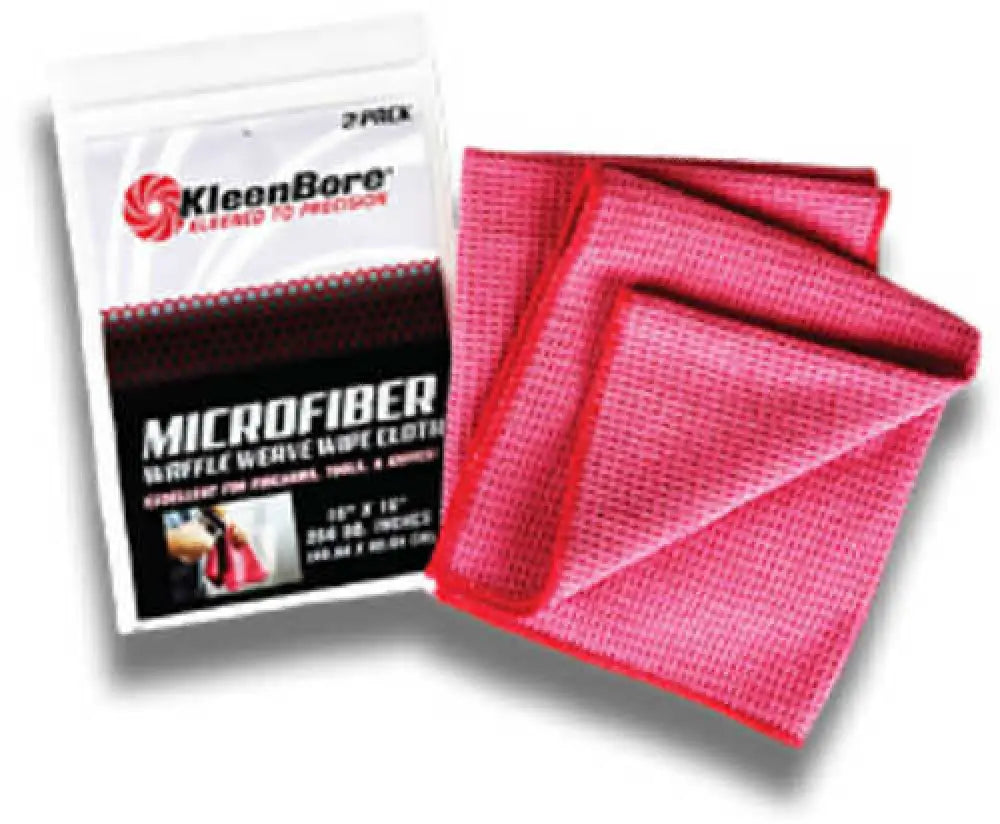 Kleen-bore Waffle Weave Microfiber Red 2 Pack - Mcr