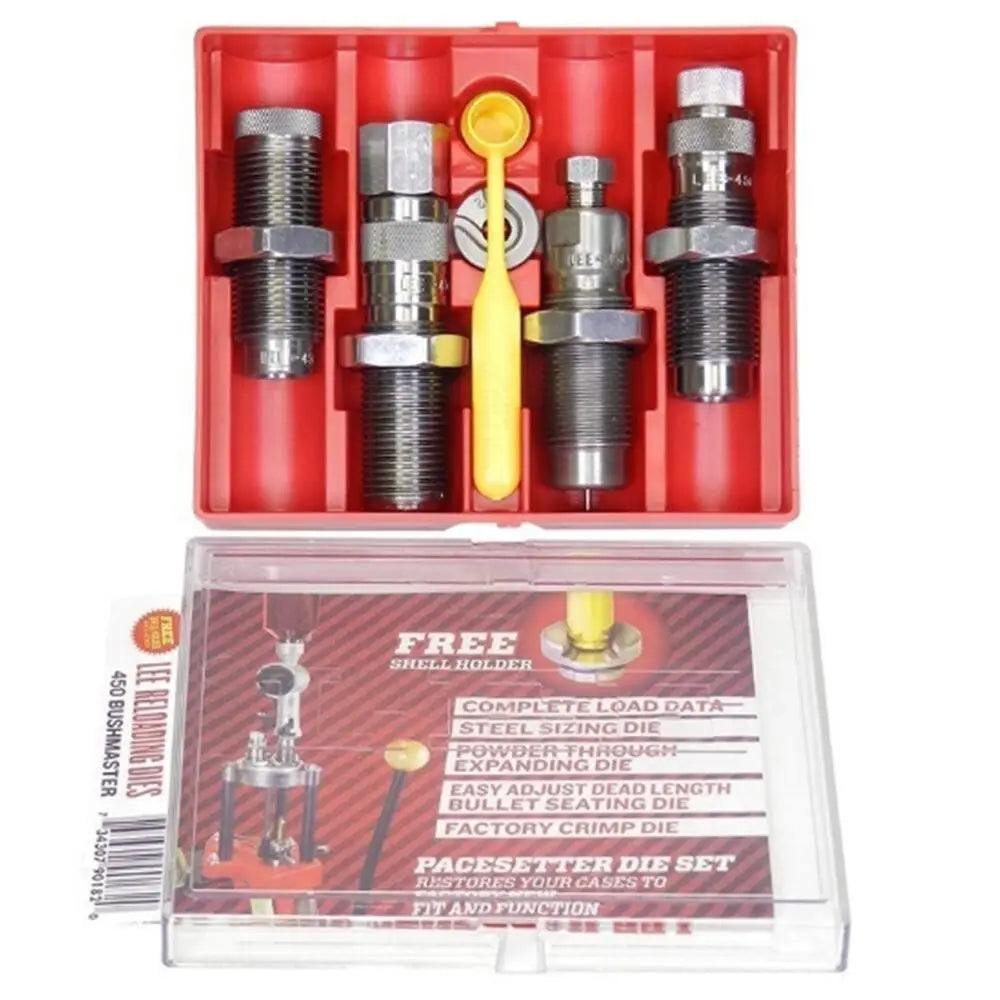 Lee Precision Rifle Dies Lee Pacesetter 450 Bushmaster Full Length Sizing 4-die Set Buy at Faith and Freedom Outdoors