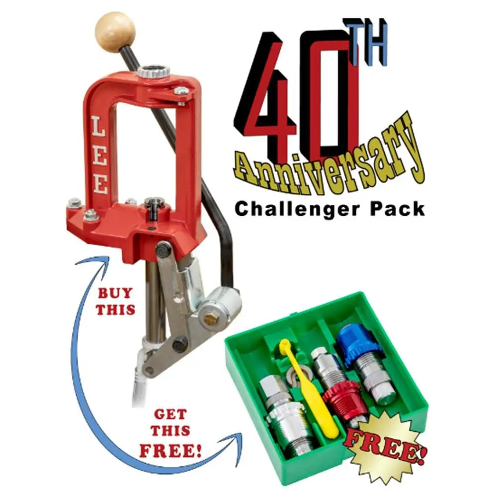Lee Precision Single Stage Presses Challenger Iii Press 40th Anniversary Pack with Breech Carb 3-die Set 44 Spl/44 Mag