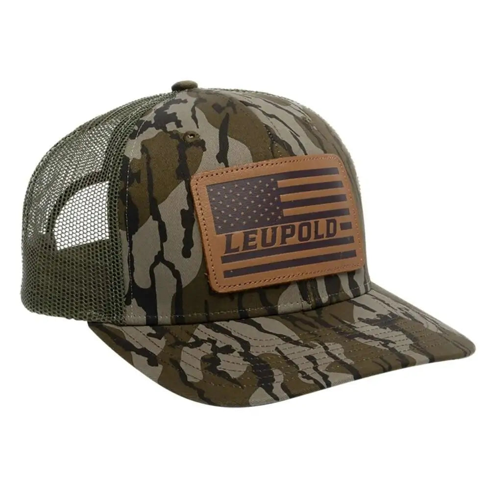 Leupold Caps Hats & Beanies|caps Beanies|hats Leather Flag Trucker Hat Mossy Oak Bottomland Camo/green Buy at Faith