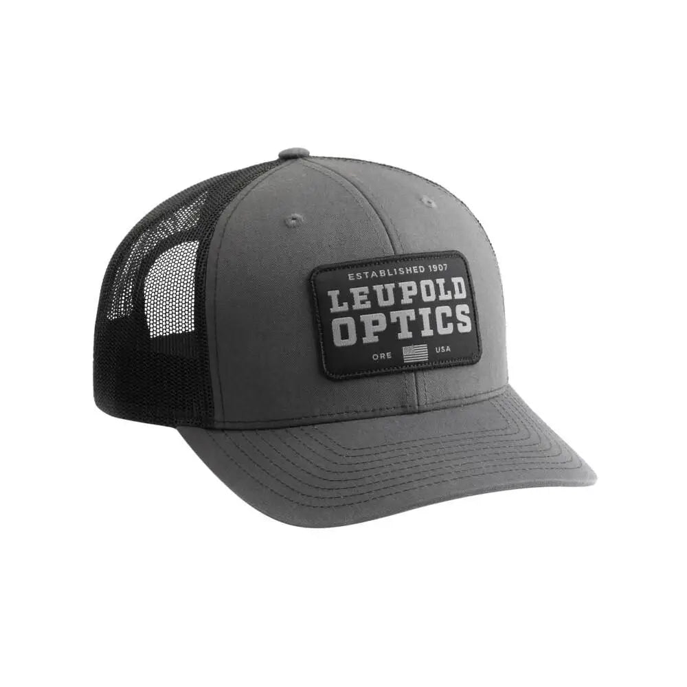 Leupold Hats Established 1907 Trucker Hat Grey/black Buy at Faith and Freedom Outdoors