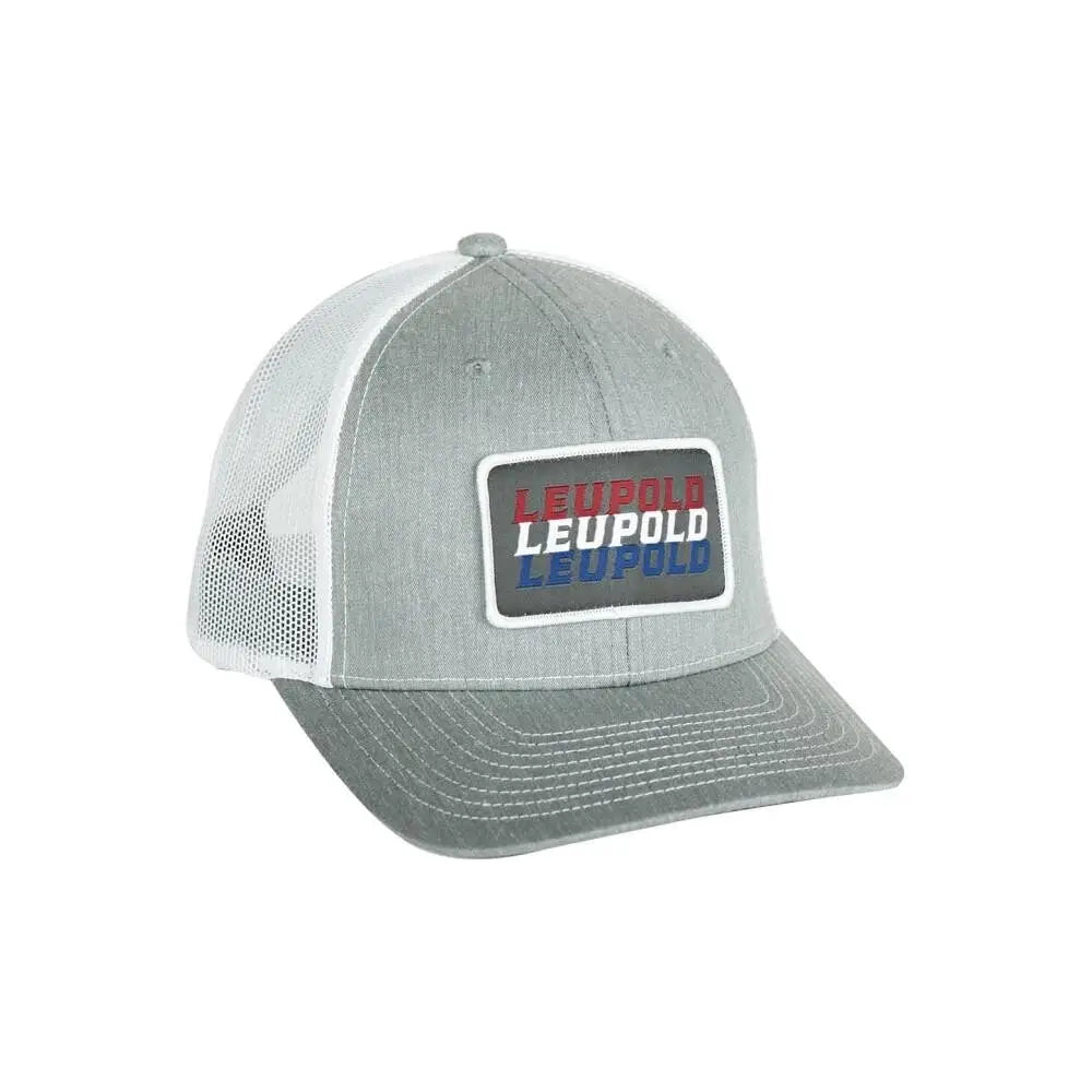 Leupold Hats Patriot Trucker Hat Heather Grey/white Buy at Faith and Freedom Outdoors