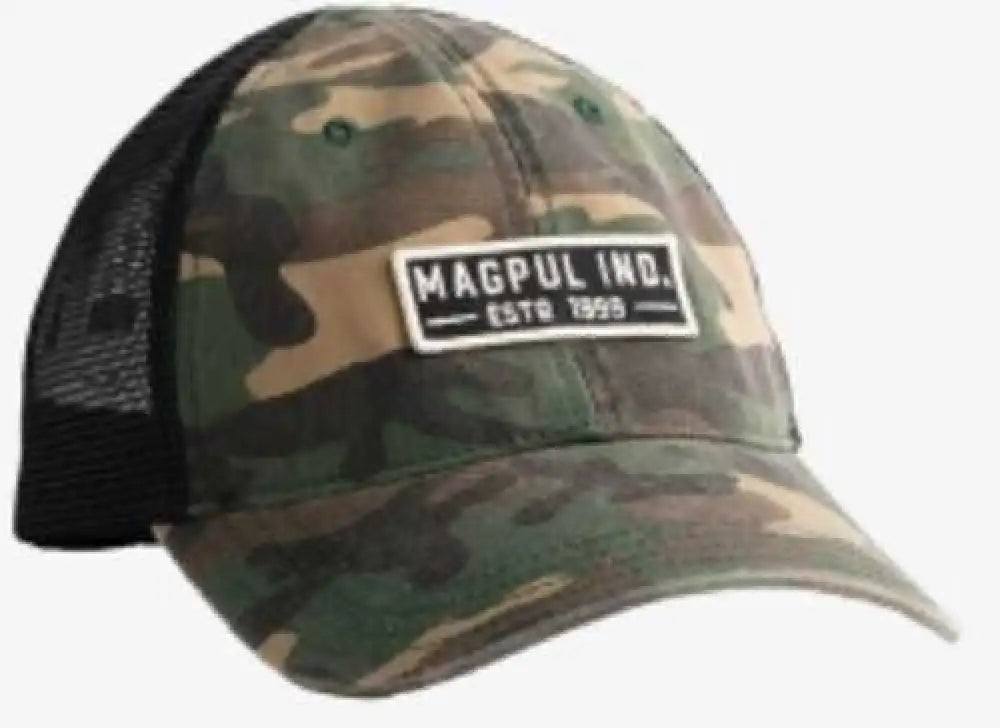Magpul Mag1260-964 Established Garment Trucker Hat Woodland Camo Adjustable Snapback Osfa Embroidered Patch