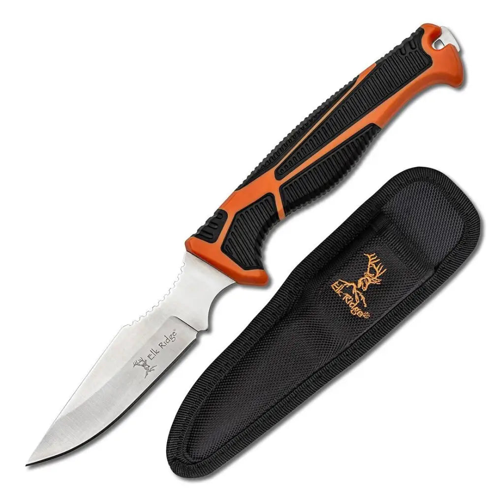 Master Cutlery Knives & Edged Tools|knives Elk Ridge Trek Fixed Knife 4’’ Blade Orange and Black Buy at Faith