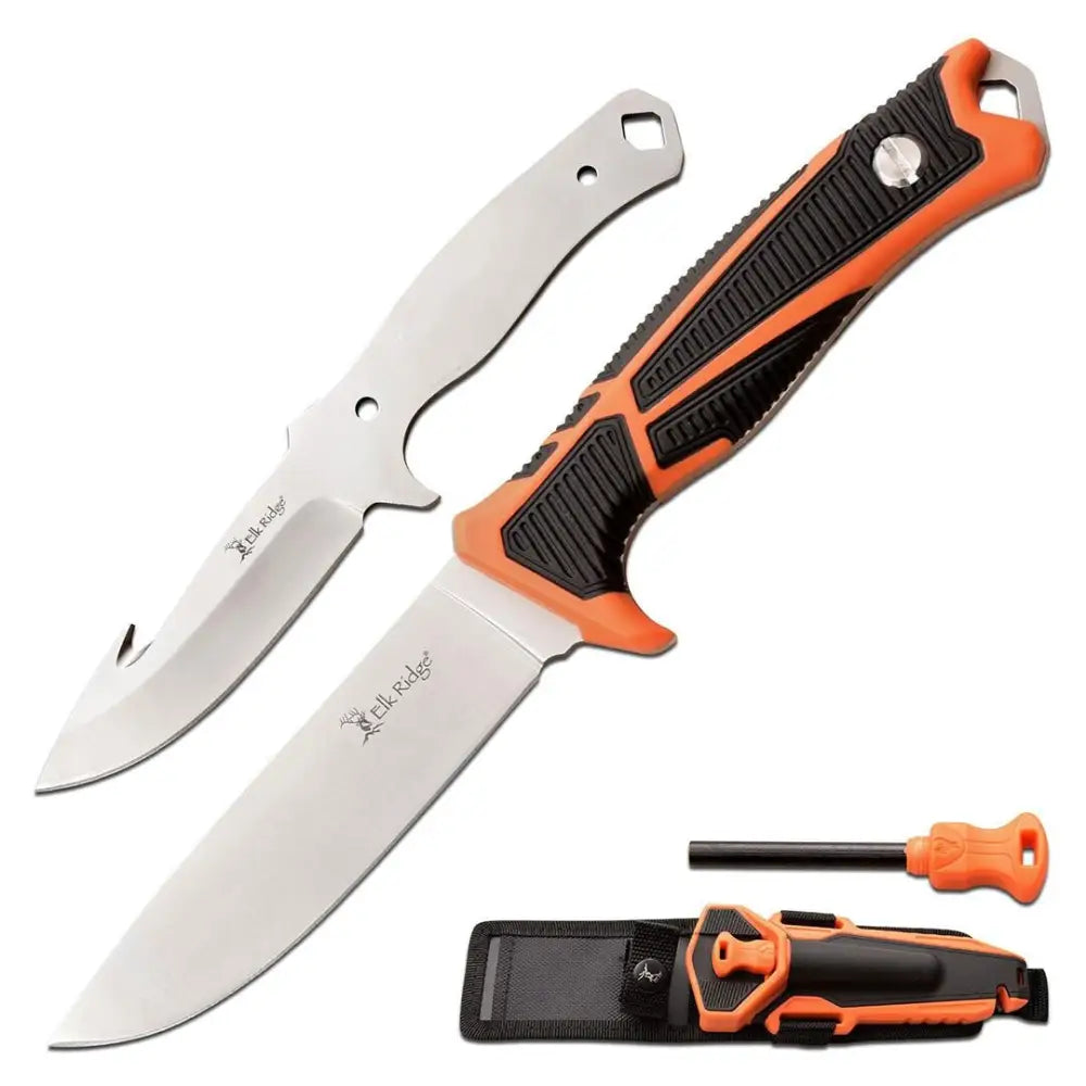 Master Cutlery Knives & Edged Tools|knives|knives Tools Elk Ridge Trek Interchangeable Blade Set 4 1/2’’ Blades Orange