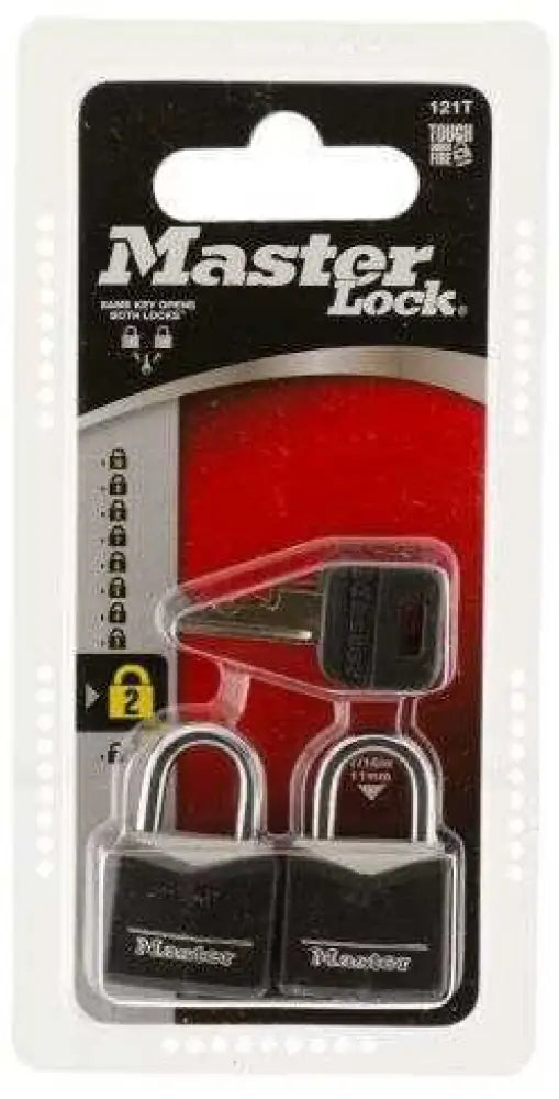Master Lock 121t Wide Covered Padlock 2 Pack Black