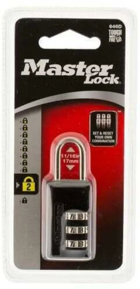 Master Lock 646d Wide Set Combination Black