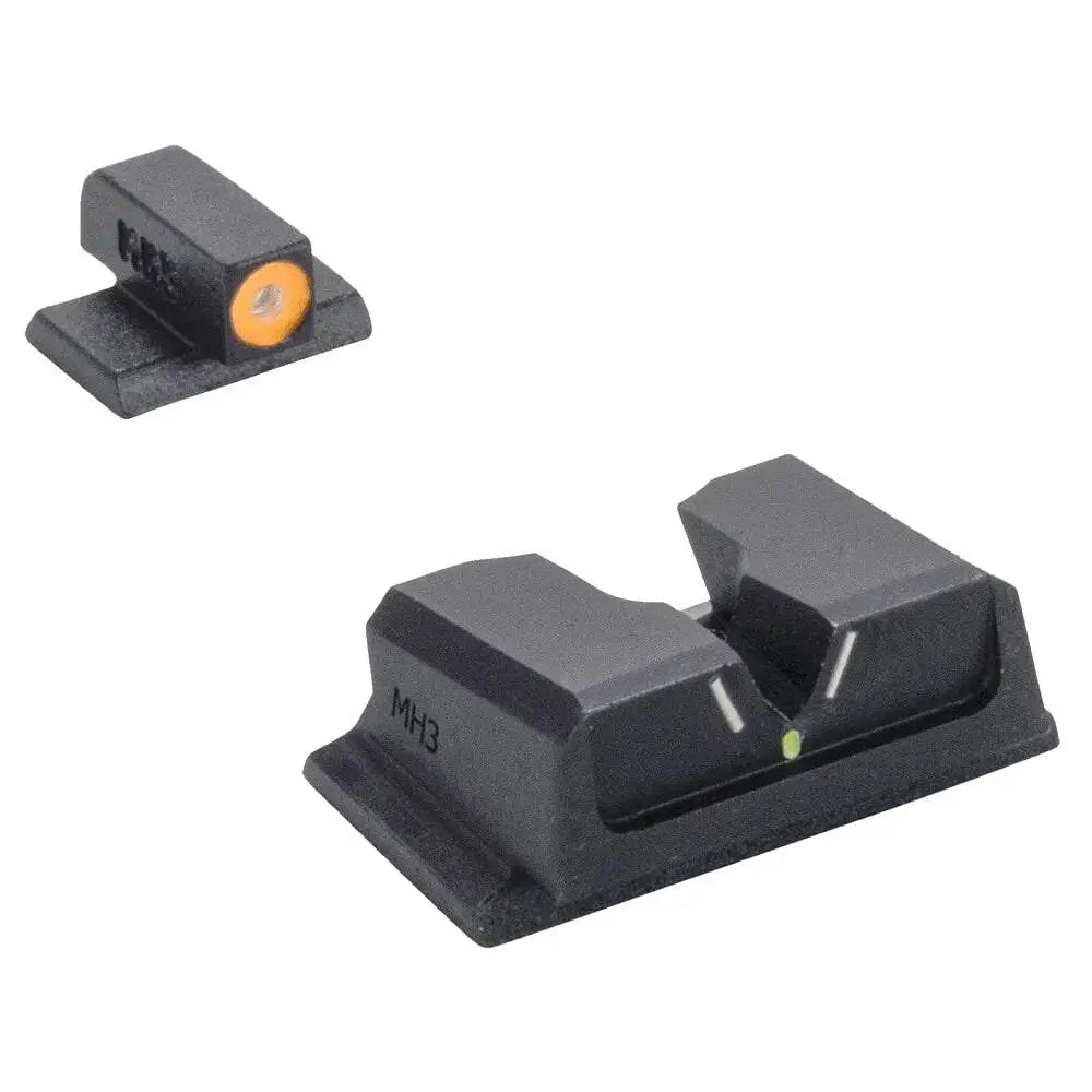 Meprolight Sights Optics|night Hyper Bright V-sight Fixed Pistol Set for S&w M&p Full Size Compact Green with Orange