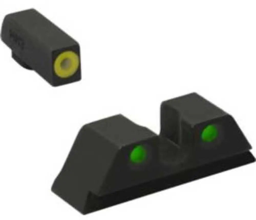 Meprolight Usa Hyper-bright Day/night Tritium Sights for Glock 42 43 43x Fixed Yellow Green Black Frame - 402203121
