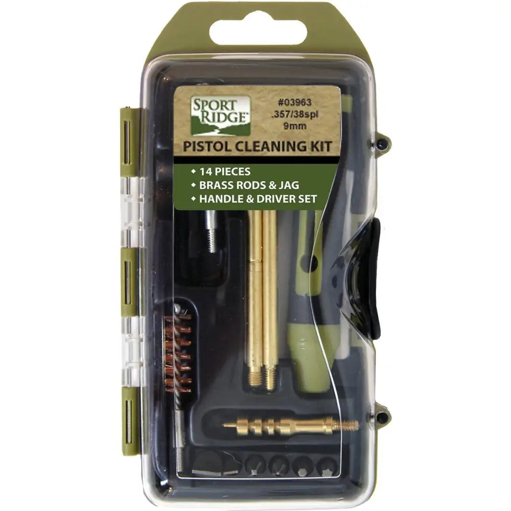 Military Products Gun Cleaning Kits Tacshield Sport Ridge 14pc Pistol Kit 38/357/9mm Luger Coyote Buy at Faith