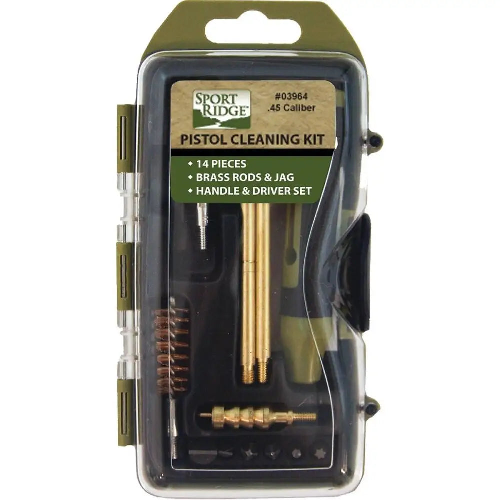 Military Products Gun Cleaning Kits Tacshield Sport Ridge 14pc Pistol Kit Hard Case 45 Cal Buy at Faith and Freedom