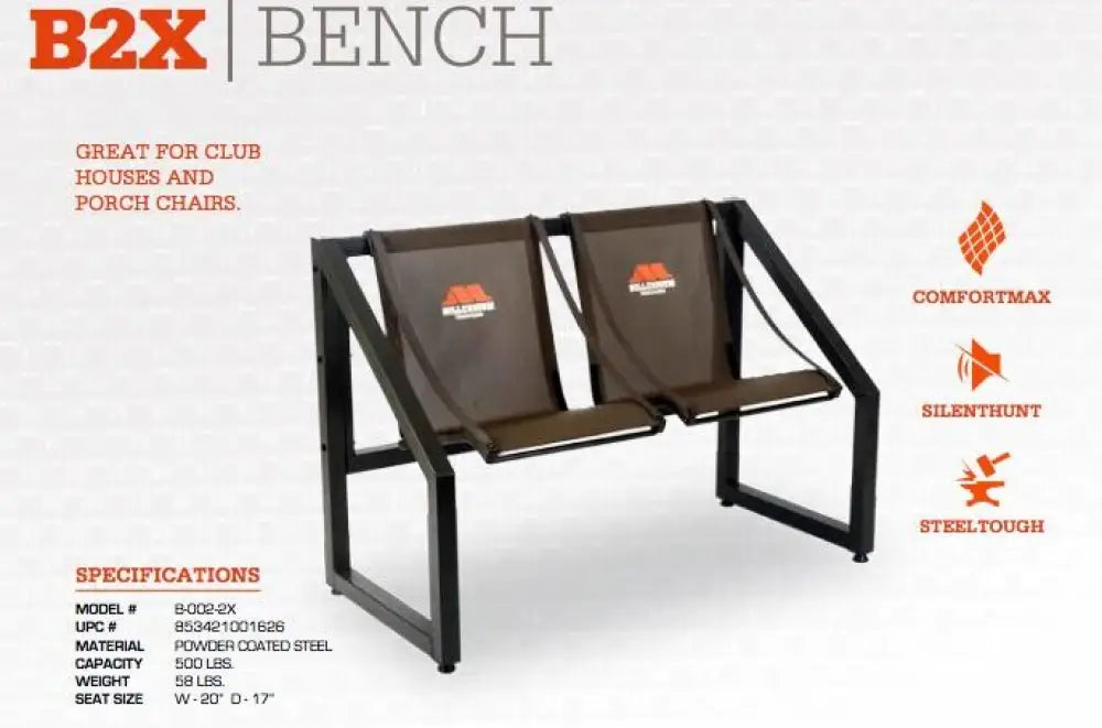 Millennium Blind Chairs B2x 2-person Bench Buy at Faith and Freedom Outdoors