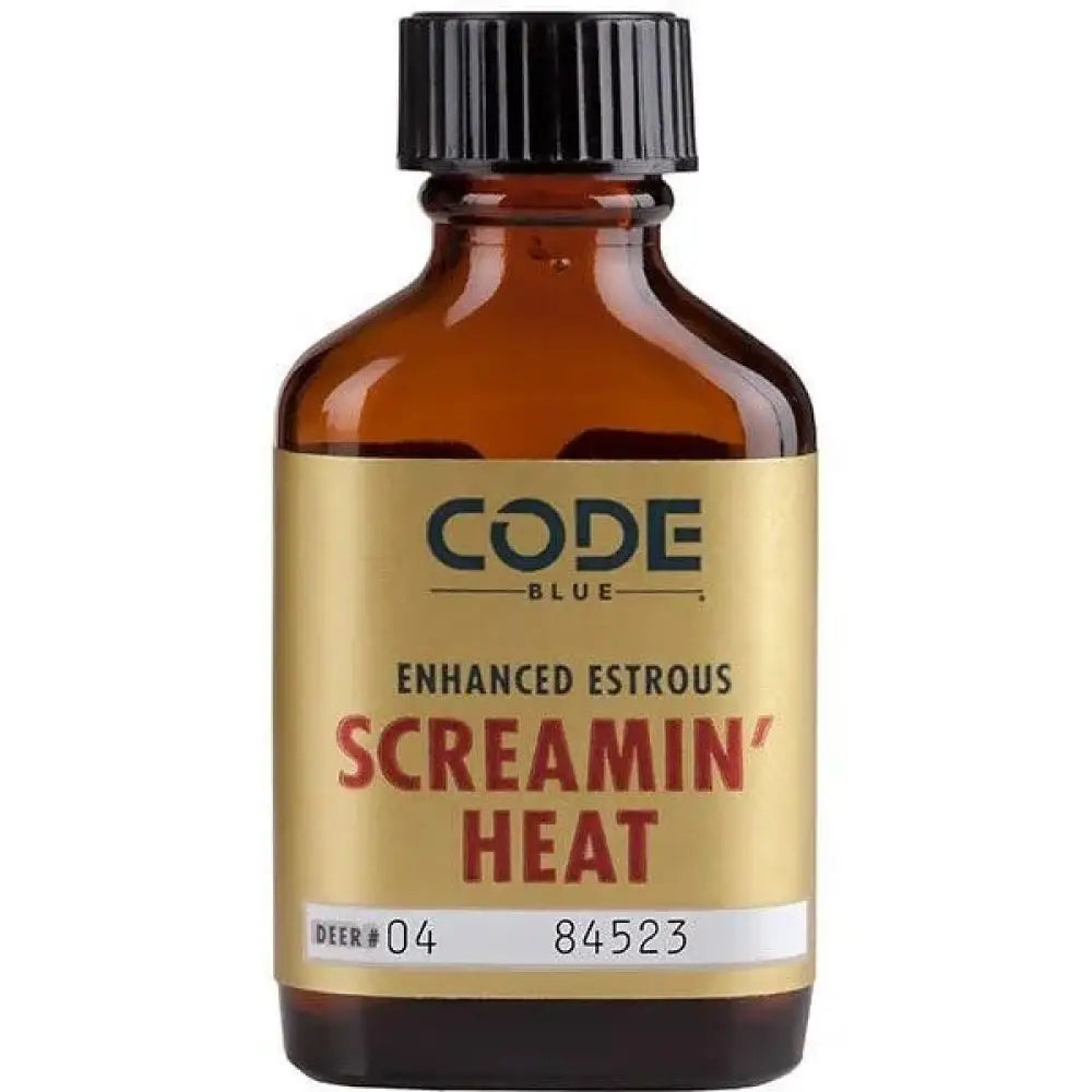 Moultrie Scent Attractants Code Blue Enhanced Estrous Screamin Heat 1 Oz Buy at Faith and Freedom Outdoors