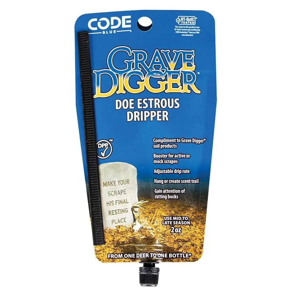 Moultrie Scent Attractants Code Blue Grave Digger Doe Estrous Dripper Buy at Faith and Freedom Outdoors