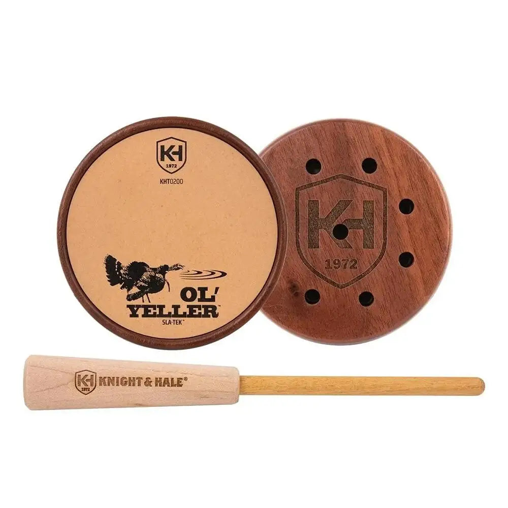 Moultrie Slate & Glass Calls Knight Hale Ol’ Yeller Sla-tek Surface Turkey Pot Call Buy at Faith and Freedom Outdoors