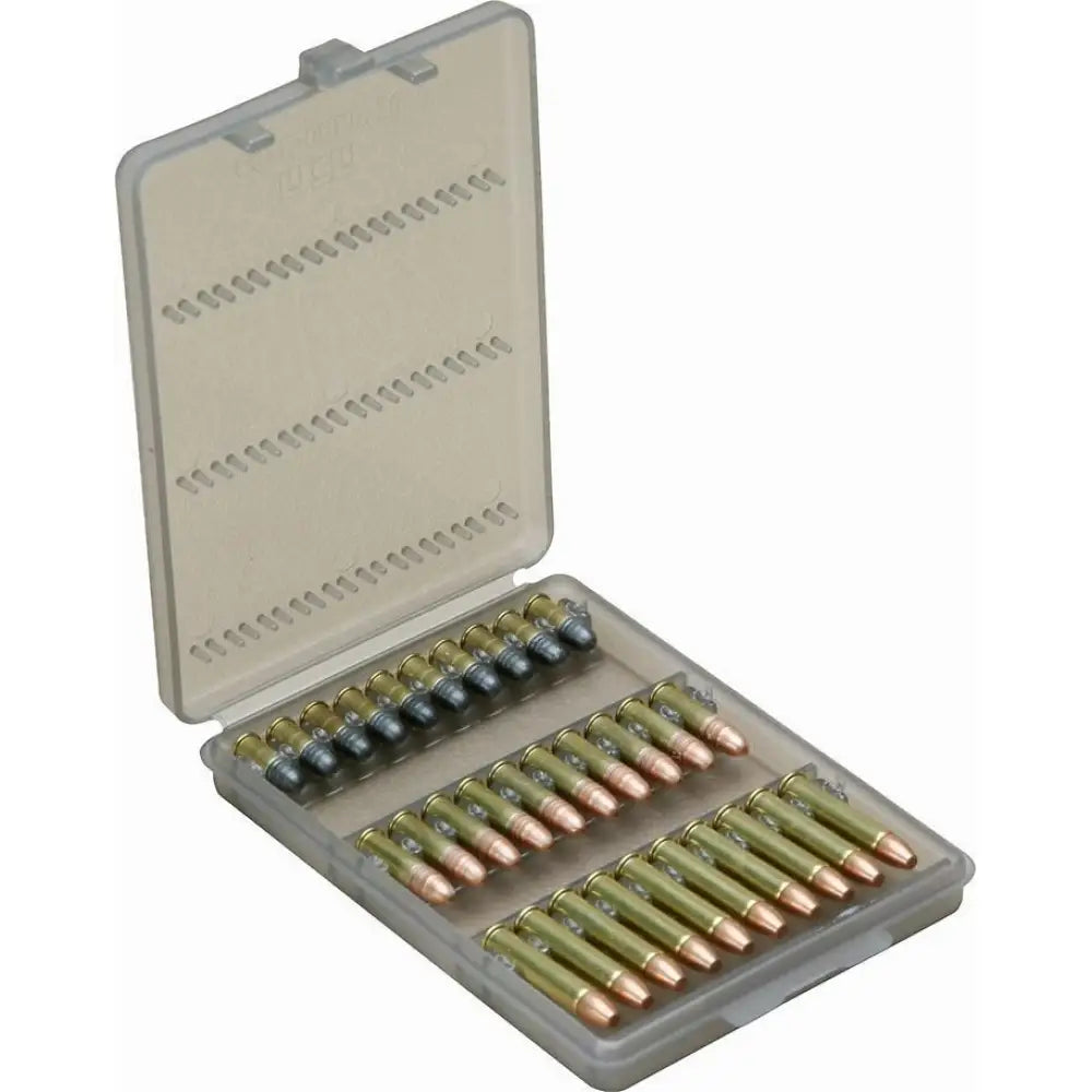 Mtm Ammo Boxes 30 Rounds Case-gard Wallet for Long Rifle 22 Mag Clear Smoke Buy at Faith and Freedom Outdoors