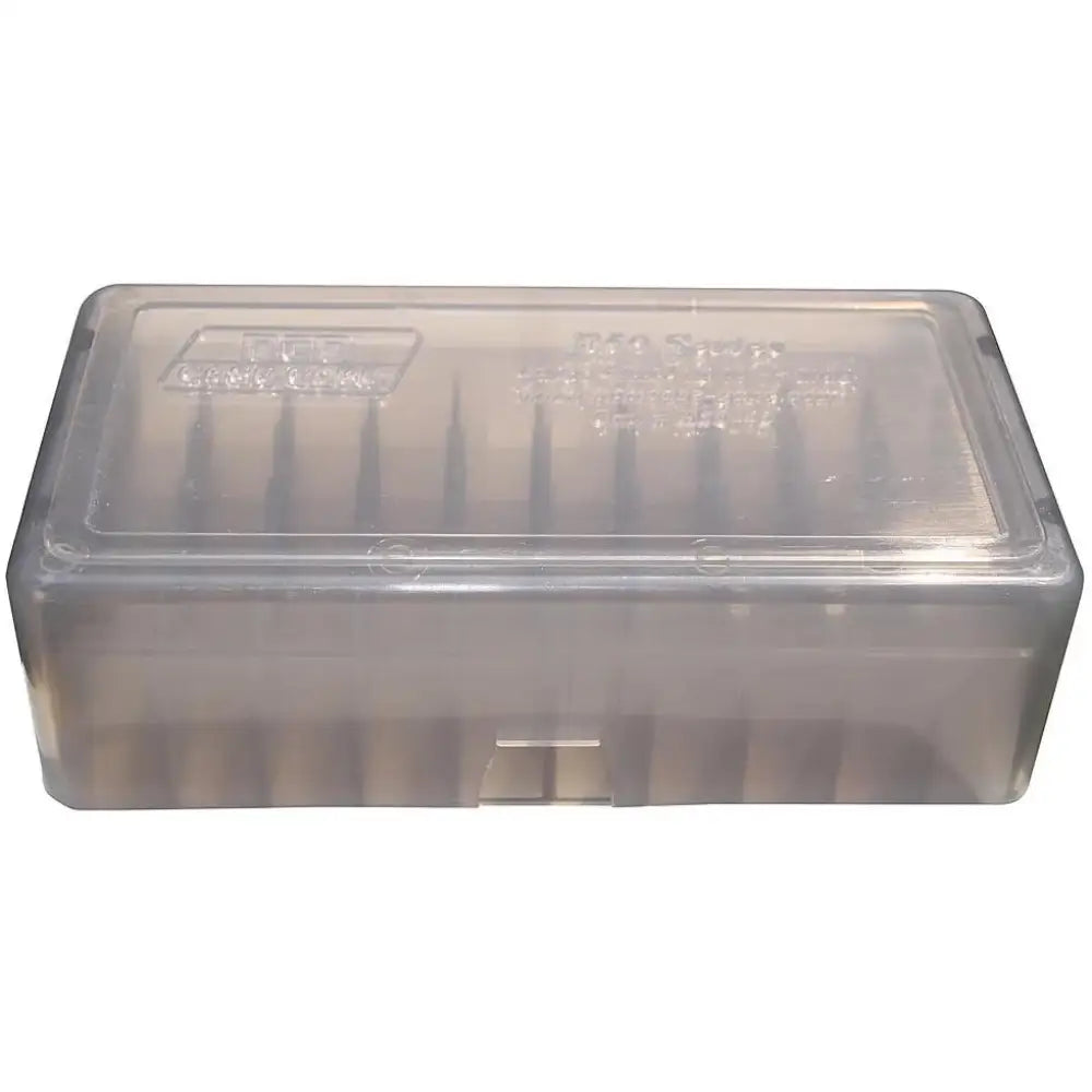 Mtm Ammo Boxes 44/.45 Mag 50-round Slip Top Handgun Box Clear Smoke Buy at Faith and Freedom Outdoors