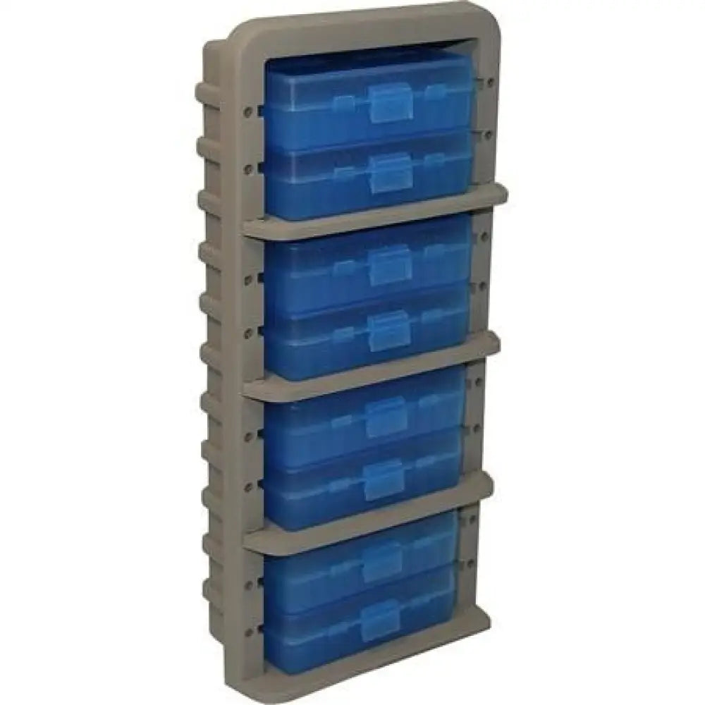 Mtm Ammo Boxes Ar9m Rack with 8 P50-9m-24 Clear Blue and Dark Earth Buy at Faith and Freedom Outdoors