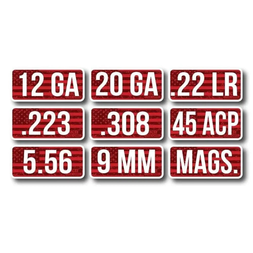 Mtm Ammo Boxes Caliber Labels 12 Ga Red 8/ct Buy at Faith and Freedom Outdoors