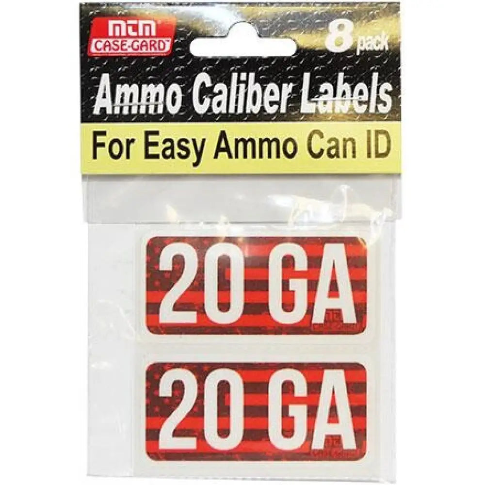 Mtm Ammo Boxes Caliber Labels 20 Ga Red 8/ct Buy at Faith and Freedom Outdoors