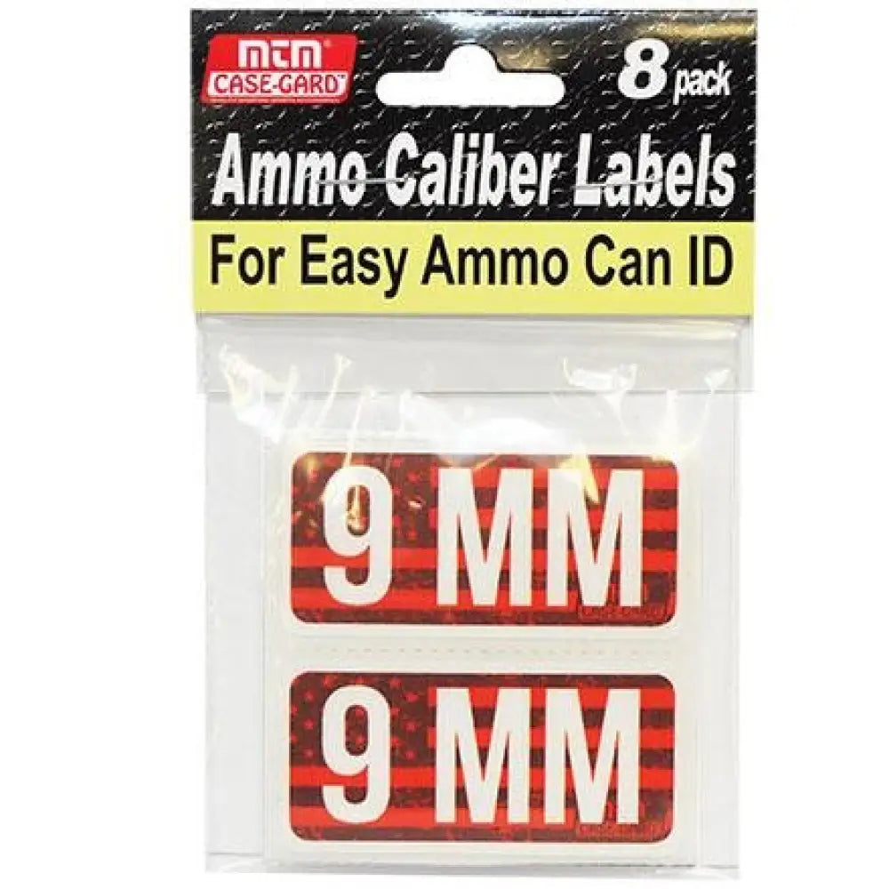 Mtm Ammo Boxes Caliber Labels 9mm Red 8/ct Buy at Faith and Freedom Outdoors
