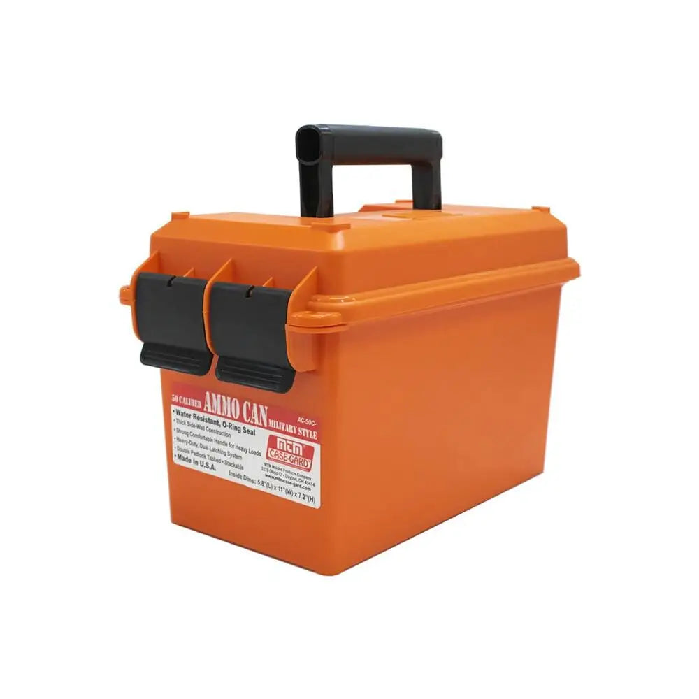 Mtm Ammo Boxes can 50 Cal Orange Buy at Faith and Freedom Outdoors