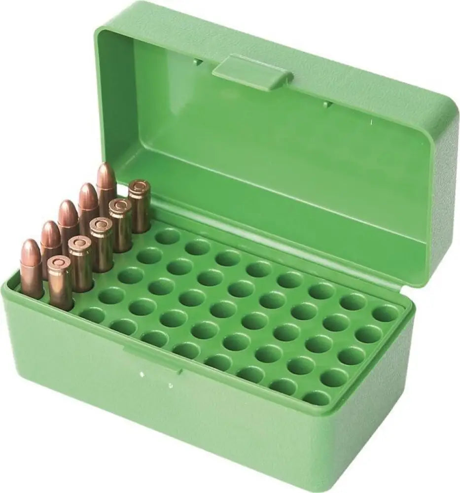 Mtm Ammo Boxes Case-gard Flip Top Green Box for 22 Hornet 50/ct Capacity Buy at Faith and Freedom Outdoors