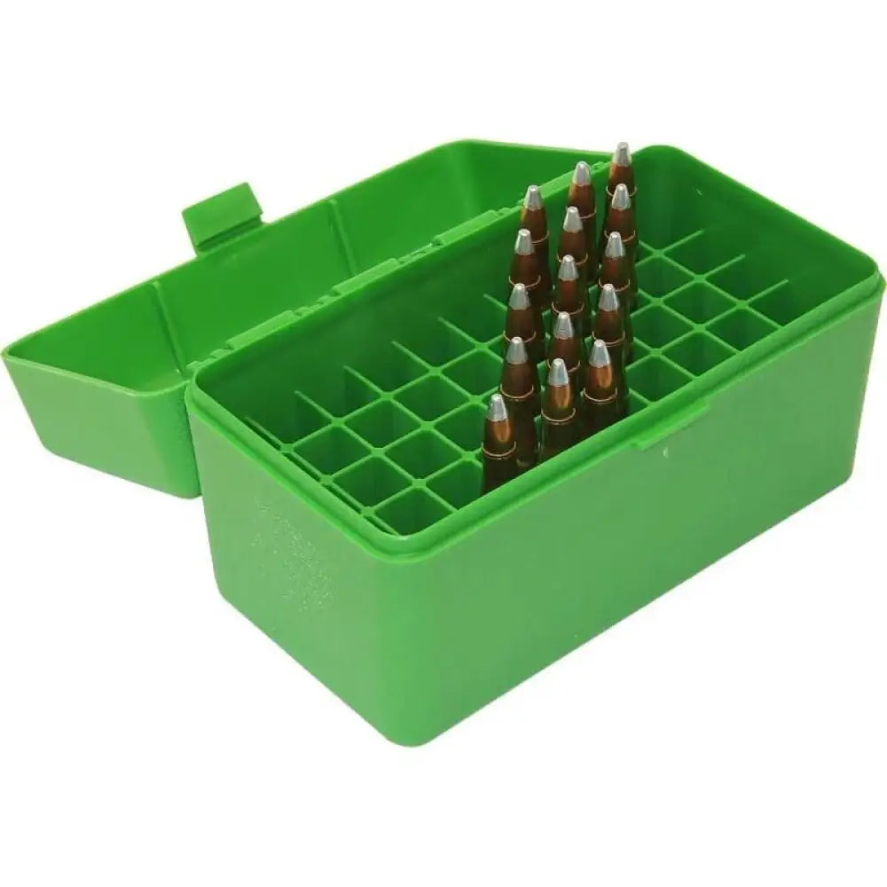 Mtm Ammo Boxes Case-gard R-50 Series Rifle Box 223/.270 Wssm/.460/500 S&w 50 Rounds Green Buy at Faith and Freedom
