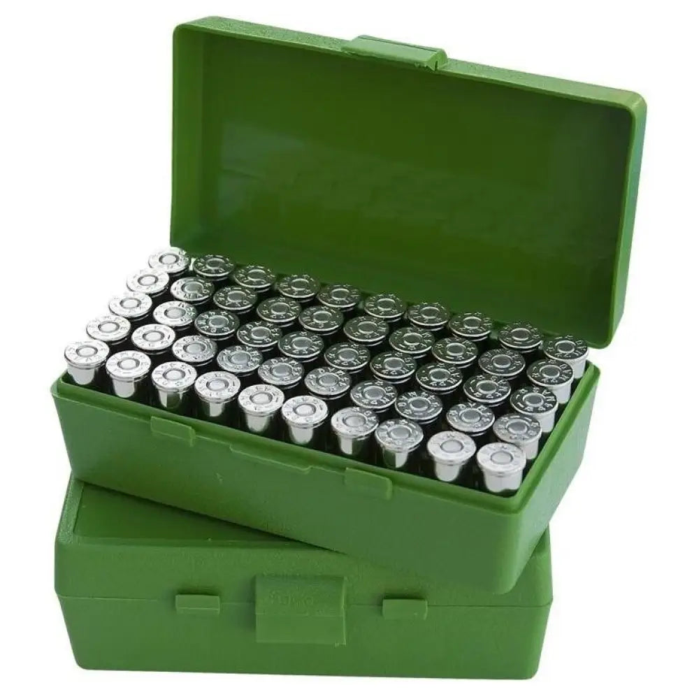 Mtm Ammo Boxes Case Guard P-50 Series Handgun Box.38/.357 50 Rounds Green Buy at Faith and Freedom Outdoors