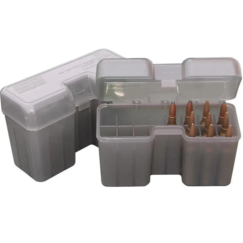 Mtm Ammo Boxes Case-guard Rf-22 Series Flip Top Rifle Box Clear Smoke Buy at Faith and Freedom Outdoors
