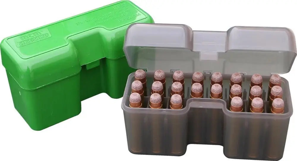 Mtm Ammo Boxes Case-guard Rf-22 Series Flip Top Rifle Box 22 Rounds Clear Smoke Buy at Faith and Freedom Outdoors