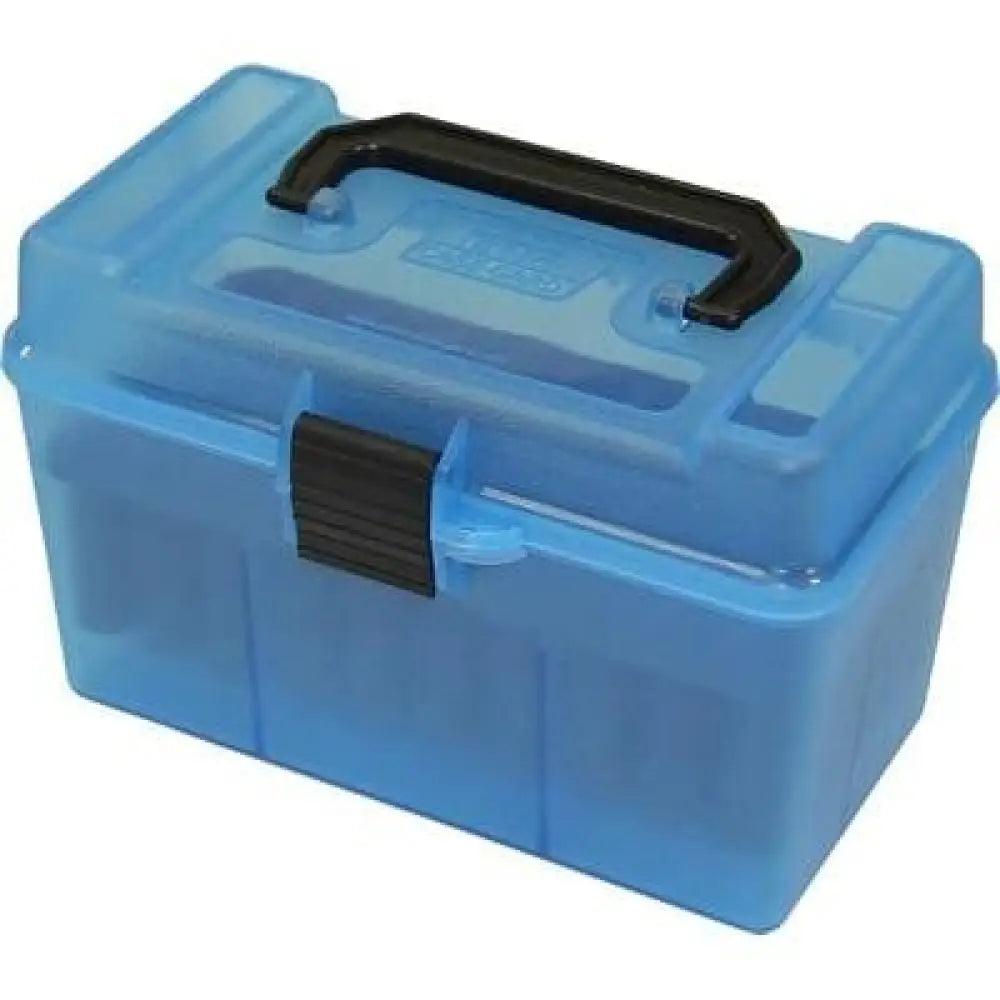 Mtm Ammo Boxes Deluex H-50 Series Rifle Box Clear Blue Buy at Faith and Freedom Outdoors