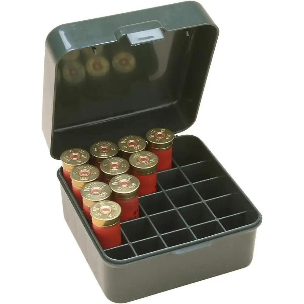 Mtm Ammo Boxes Dual Gauge Shotshell Case 3.5’’ 25 Round Forest Green Buy at Faith and Freedom Outdoors