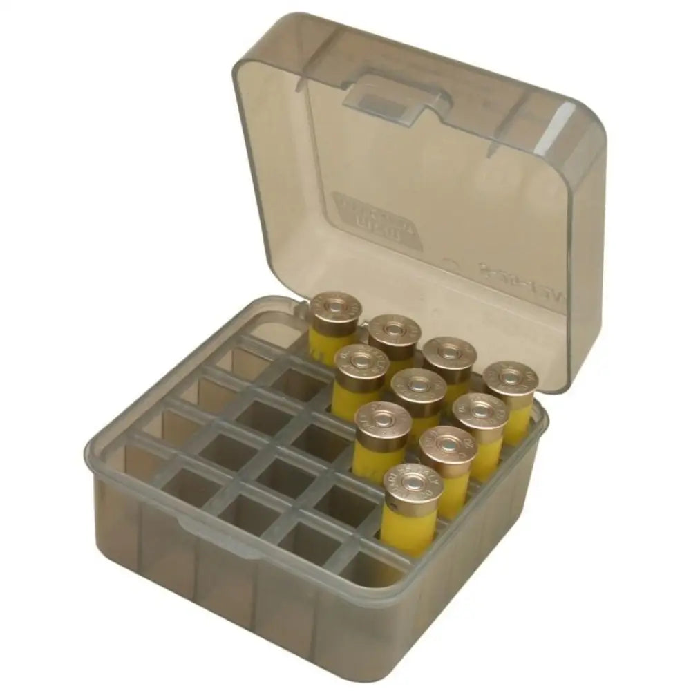 Mtm Ammo Boxes Dual Gauge Shotshell Case Clear Smoke Buy at Faith and Freedom Outdoors