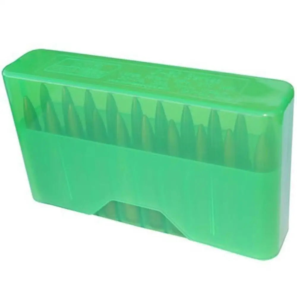 Mtm Ammo Boxes J-20 Slip Top Box 7mm Rem -338 Win Clear Green Buy at Faith and Freedom Outdoors