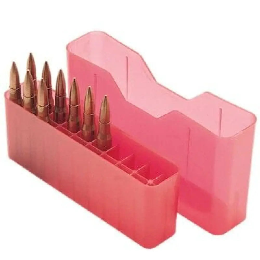Mtm Ammo Boxes J-20 Slip Top Box for Wsm 45-70 to 30-30 20 Rounds Clear Red Buy at Faith and Freedom Outdoors