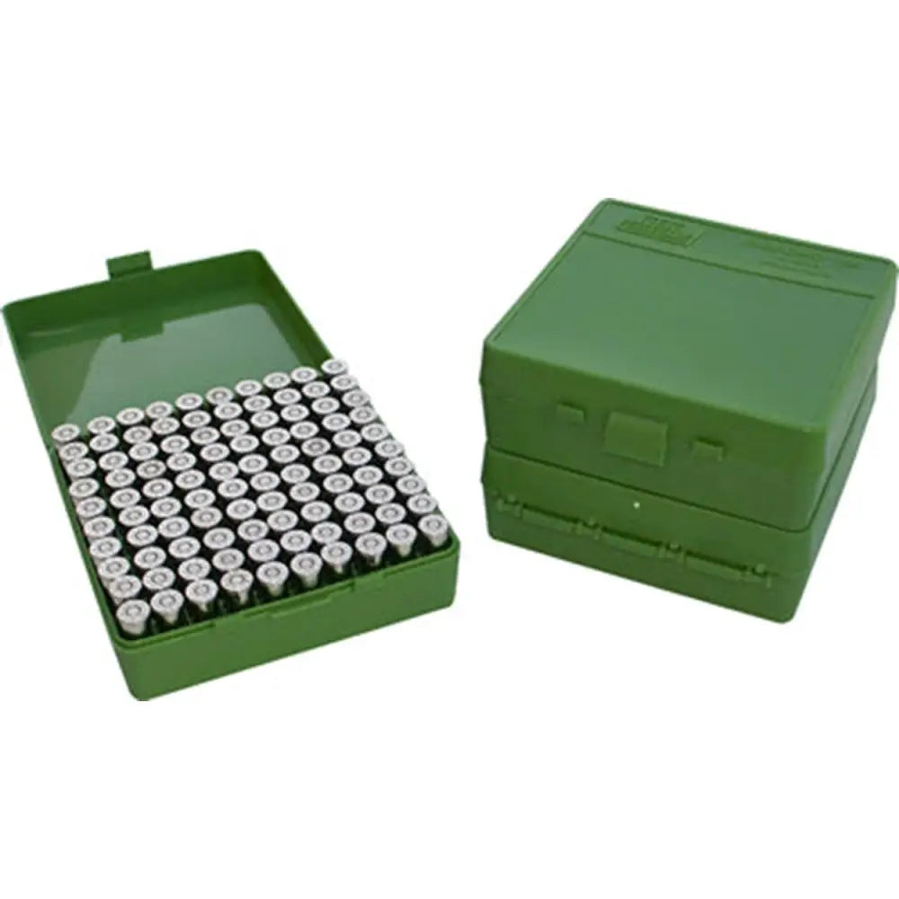 Mtm Ammo Boxes P-100-45 Flip-top Box 40 10mm 45 Acp 100 Rounds Green Buy at Faith and Freedom Outdoors