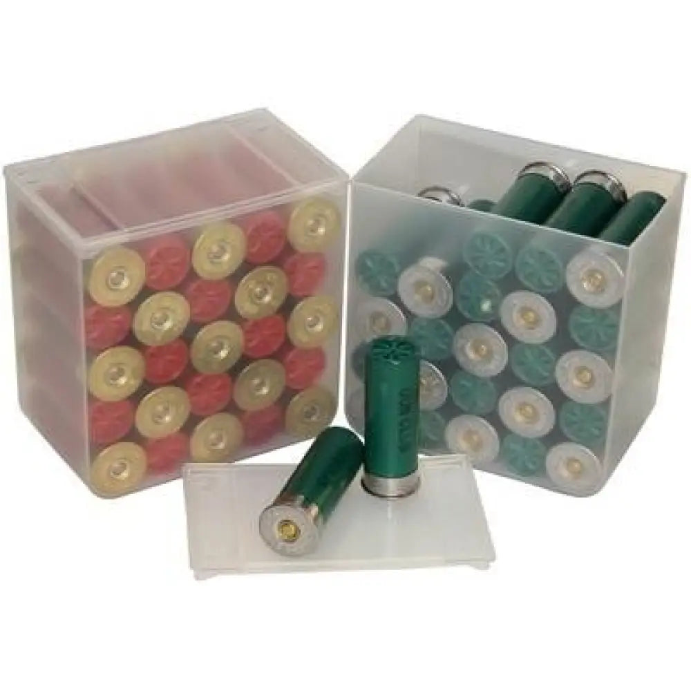 Mtm Ammo Boxes Shell Stack 25 Rd. Compact Shotshell Storage Clear 4/ct Buy at Faith and Freedom Outdoors