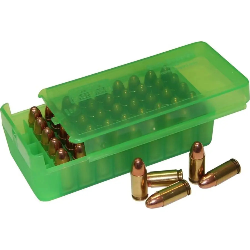 Mtm Ammo Boxes Side Slide Handgun Box 45 Acp Clear Green Buy at Faith and Freedom Outdoors