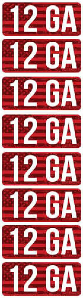 Mtm Ammo Caliber Labels 12ga 8-pack - Cl12ga